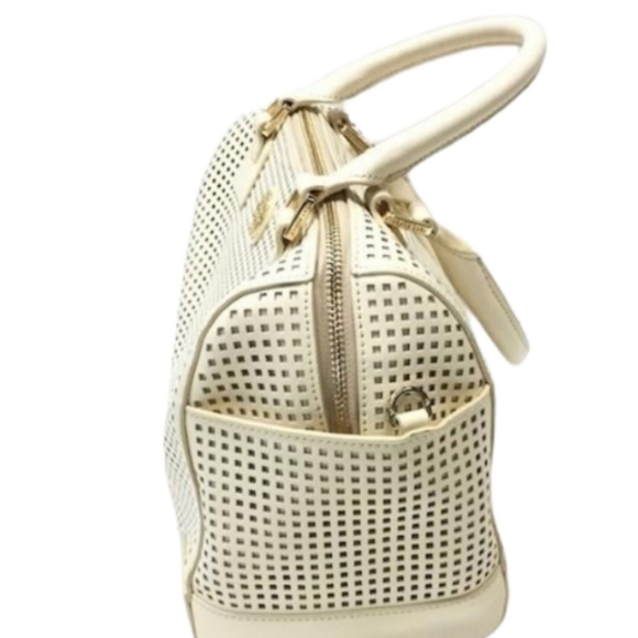 Tory Burch Robinson Perforated Middy Satchel - Picture 6 of 12